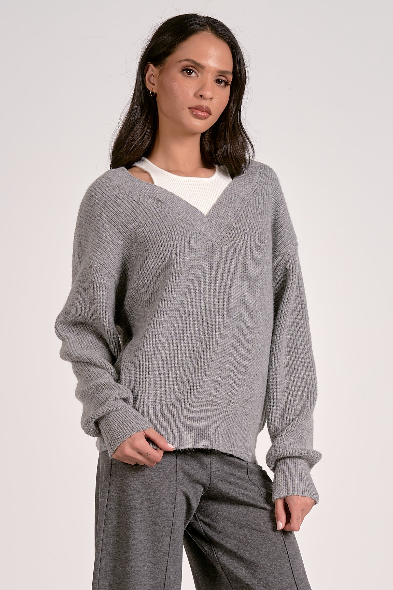 bibiy ANGELICA SWEATSHIRT グレー bibiy ANGELICA SWEATSHIRT グレー