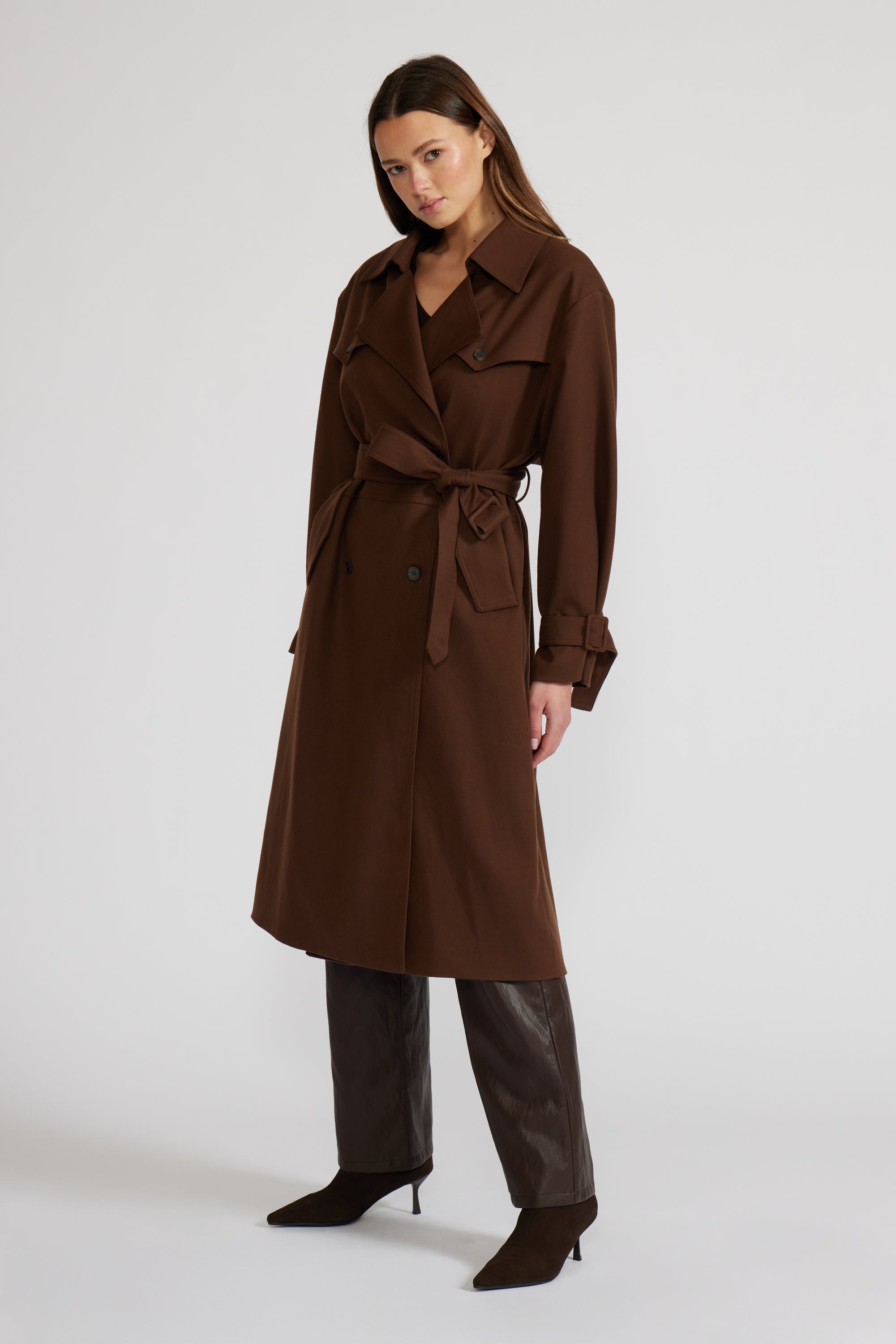 Brown Allen Trench Coat | Audyn Boutique