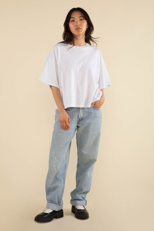 White Vintage Boxy Tee | Audyn Boutique